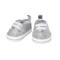 Puppen-Glitzer-Sneakers, silber, Gr. 30-34 cm Puppensneaker, Puppenschuhe