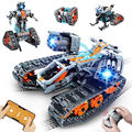 Technik Ferngesteuert Bauspielzeug mit LED Licht 4 in 1 RC Roboter Tracked Racer