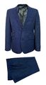 Herren marineblau Anzug 2 Stück schmale Passform Jacke Hose Hochzeit