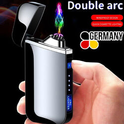 Elektro Lichtbogen Dual Arc Sturm Feuerzeug USB Aufladbar Plasma Lighter Gift