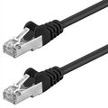 Patchkabel schwarz 0,25m F/UTP CAT5e DSL-/Netzwerk Ethernet-Kabel100MHz RJ45