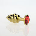 Plug butt metal strainless Alloy GOLD Spiral Anal Crystal Jewelry Beads