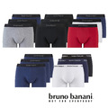 Bruno Banani 3er Pack Herren Boxershorts Schwarz Rot Blau Weiß Grau Gr. S - 3XL