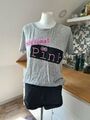 T-Shirt Shirt Pieces Gr. M (36/38) grau Print Baumwolle 