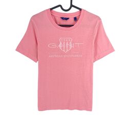 GANT Damen Pink Tonal Archive Shield Rundhals Ss T-Shirt Größe M