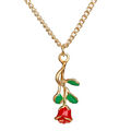  Halskette Mit Rosenblüten Rosa Blumenanhänger Detailed Pendant Goldkette