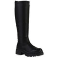 Damen Leicht Gefütterte Plateaustiefel Stiefel Profil-Sohle 839544 Schuhe 