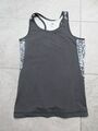 H&M Sport Shirt Gr. 146/152 Trägershirt Ärmellos Tank Top schwarz getigert