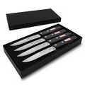 Güde – 4 x Universalmesser – 11 cm Klingenlänge – Geschenkkarton – schwarz-weiß