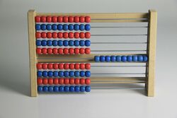 100`er Rechenrahmen rot/blau, Abakus, student`s abacus, System "Oehl" ReWood®