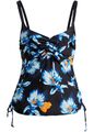 Minimizer Tankini Oberteil m Bügel Gr. 95 Cup E Schwarz Blau Damen Bade-Top Neu*