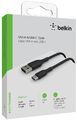 Belkin USB-C/USB-A Ladekabel Datenkabel ummantelt 1m BoostCharge schwarz NEU