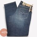 Herren Jeans Hose Regular Fit Dunkelblau Gerades Bein Stonewashed Gr38/32 Cabano