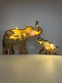 Dekoration Holzmodell Elefant mit Led Lichtern