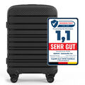 Koffer Reisekoffer Hartschalenkoffer Trolley als Travel Handgepäck Schwarz in XL