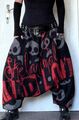 Gothic Hose Pumphose Haremshose Tiefschritt Fleece Motiv Print Druck Taschen