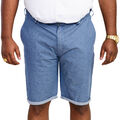 D555 Herren Alderton Big Tall Kingsize Stretch Chambray Shorts - marineblau