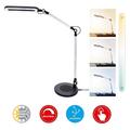 BRILONER Swan LED Tischlampe 6,6W Dimmbar Schwenkbar Büroleuchte Schwarz