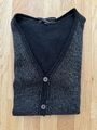 Cardigan Strickjacke v. GUCCI, Gr. L, Lana Wolle, Schwarz, UNISEX Glitzer Silber