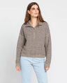 Volcom Sun of Sand Damen Half Zip Strick Pullover (grau)