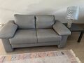 MINOTTI Designer-Ledercouch / vintage Sofa - 2-Sitzer - grau - top   WIE NEU