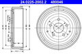 2 x ATE 24.0225-2002.2 Bremstrommel für VW