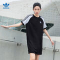 T-Shirt Adidas Originals Adicolor 3-Streifen Raglan Kleid XS S M schwarz weiß