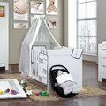 5-tlg. Babybettset Blossom in Weiss und Grau