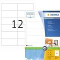 HERMA Self Adhesive Multi-Purpose Labels, 12 Labels Per A4 Sheet, 1200 Labels Fo