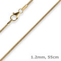 1,2mm Schlangenkette Goldkette Collier Halskette aus 333 Gold Gelbgold 55cm