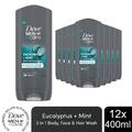 Dove Men + Care 3-in-1 Haar-, Körper- & Gesichtswäsche Eukalyptus + neuwertiger Duft, 12x400ml