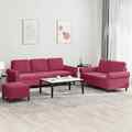 Sofagarnitur Kissen Sessel Sofa Couch Designsofa 3-tlg. Schwarz Samt vidaXL