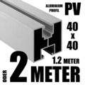 2 METER  ALU PV Solarprofil 40x40 BV Nut 8 & Nut 10 Solarschiene Montageprofil