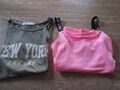 2 sommerliche T-Shirts für Mädchen von H&M und C&A in Größe 146/152