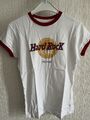 HRC Hard Rock Cafe T-shirt Damen Rome Gr S Small Weiss Rot