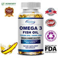 Omega 3 Fischöl Kapseln 6330mg - 3x Stärke, höchste Potenz - EPA, DHA