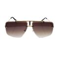 Luxxada Edelstahl Sonnenbrille Pilotenbrille Rechteckig Groß Oversize Braun Gold