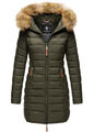 Marikoo Damen Winter Übergangs Jacke Winterjacke Stepp Mantel gesteppt lang B647