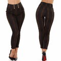 Damen High Waist Stoffhose Leggings Push Up Kariert Bügelfalte Skinny