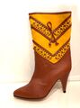 VTG bottes en cuir jaune et marron des années 70