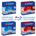 Verbatim Blu-ray Rohlinge 50GB 25GB wiederbeschreibbar Double Layer 6x 2x Speed