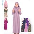 Kinder Gebetskleid & Hijab 21 Farben Mädchen Amira Tesettür Abaya Namaz Elbisesi