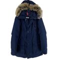 Cremieux Marineblau mit Kapuze Down Puffer Parka Mantel Jacke Größe M