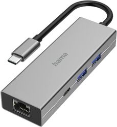 Hama 00200108 USB-C 3.2 Hub Multiport 4 Ports 2x USB-A USB-C LAN/Ethernet PD NEU