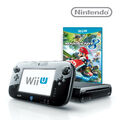 Nintendo Wii U Konsole (schwarz / weiß) + Spiele-Wahl, GamePad, Strom & Kabel