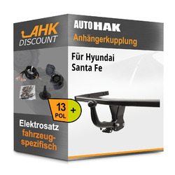 Für Hyundai Santa Fe 12- AUTO HAK Anhängerkupplung starr + 13polig E-Satz NEU10% Sparen bis 20.11. Code: PKW24