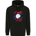 Torn Laos Flagge Laotischer Tag Fußball Kinder Kinder Hoodie