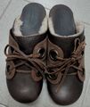 Sanita clogs Sandalen Gr.37 Leder & Wolle Braun w Neu