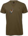 BAC TM044 Bio-Baumwolle V-Neck-Kragen-Ausschnitt T-Shirt COMPANIEER Grün Olive  