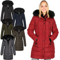 Navahoo Damen Winterjacke Mantel Teddyfell Steppjacke Winter Jacke Warm Lang